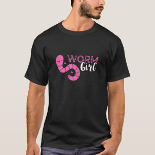 Wurmfarmer-Mädchen Rote Wiggler-Wurm Kompostierung T-Shirt