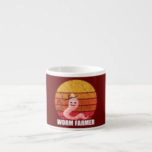 Wurmfarmer Sonnenuntergang Retro Vintage Gartenarb Espressotasse