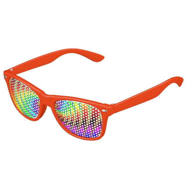 Wurmloch Fraktal Art Orange Sonnenbrille (Schrägansicht)