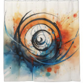 Wurmloch in Zeitfarbe und Aquarell Duschvorhang (Vorderseite)