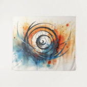 Wurmloch in Zeitfarbe und Aquarell Wandteppich (Vorderseite (Horizontal))