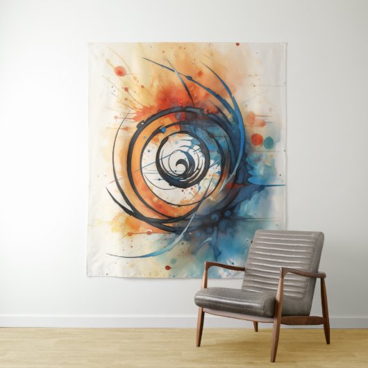 Wurmloch in Zeitfarbe und Aquarell Wandteppich (Beispiel)