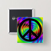 Wurmloch mit schwarzem Friedenszeichen Button (Vorne & Hinten)