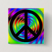 Wurmloch mit schwarzem Friedenszeichen Button (Vorderseite)