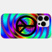 Wurmloch mit schwarzem Friedenszeichen Case-Mate iPhone Hülle (Rückseite (Horizontal))