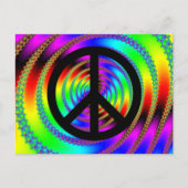 Wurmloch mit schwarzem Friedenszeichen Postkarte (Vorderseite)