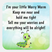 Wurmpoemkarteneinlage Quadratischer Aufkleber (Vorderseite)