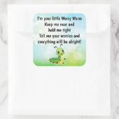 Wurmpoemkarteneinlage Quadratischer Aufkleber (Tasche)