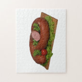 Wurst auf dem Brett. Puzzle (Vertikal)