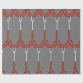 Wurst auf einer Gabel Geschenkpapier (Flach)