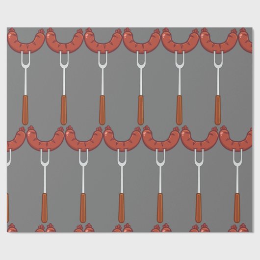 Wurst auf einer Gabel Geschenkpapier (Flach)