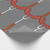 Wurst auf einer Gabel Geschenkpapier (Ecke)