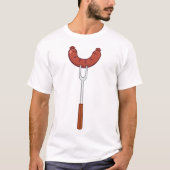 Wurst auf einer Gabel T-Shirt (Vorderseite)
