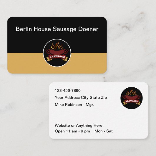 Wurst-Barbecue-Restaurant-Thema Visitenkarte (Vorne/Hinten)