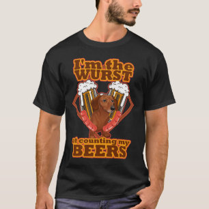 Wurst beim Zähnen Biere Dackel Dackel Gri T-Shirt