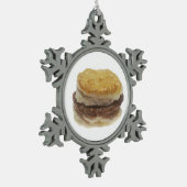 Wurst Biscuit Schneeflocken Zinn-Ornament (Links)