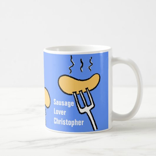 Wurst Design Tasse. Personalisieren. Kaffeetasse (Rechts)