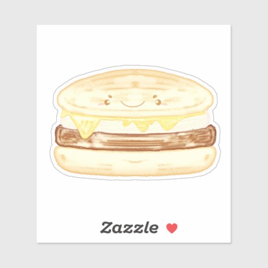 Wurst, Ei und Käsesandwich Aufkleber (Blatt)