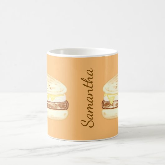 Wurst, Ei und Käsesandwich Kaffeetasse (Mittel)