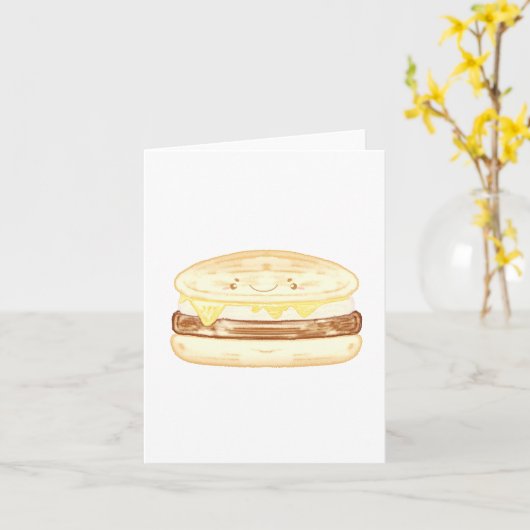 Wurst, Ei und Käsesandwich Karte (Gelbe Blume)