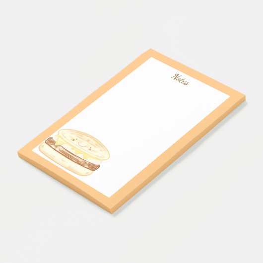 Wurst, Ei und Käsesandwich Post-it Klebezettel (angewinkelt)