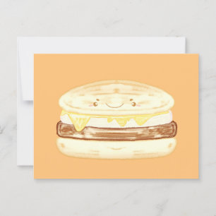 Wurst, Ei und Käsesandwich Postkarte