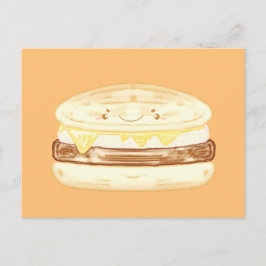 Wurst, Ei und Käsesandwich Postkarte