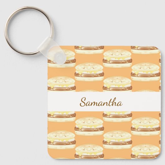 Wurst, Ei und Käsesandwich Schlüsselanhänger (Vorderseite)
