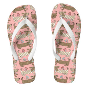 Wurst Hund Dackel Flip Flops Beach Schuhe Badesandalen