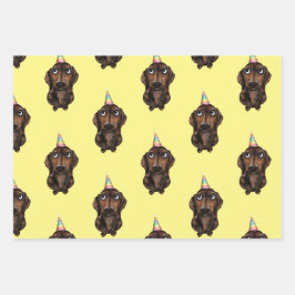 Wurst Hund Geburtstagswrapping Paper Geschenkpapier Set