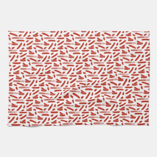 Wurst-Hundemuster Handtuch (Horizontal)