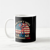 Wurst ohne USA Retro Funny 4. Juli Indepe Kaffeetasse (Links)