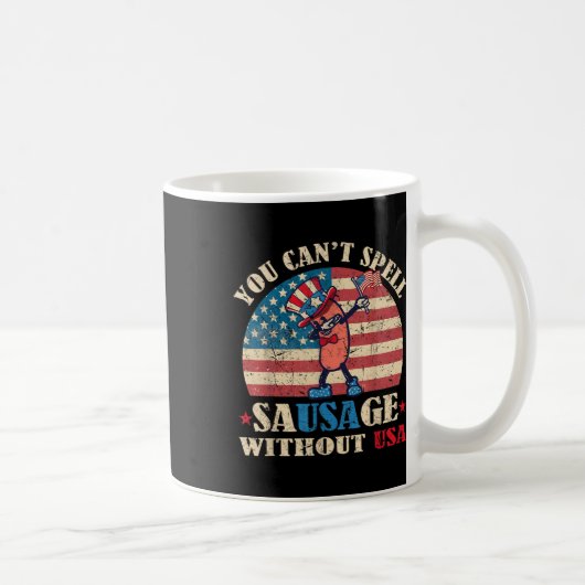 Wurst ohne USA Retro Funny 4. Juli Indepe Kaffeetasse (Rechts)