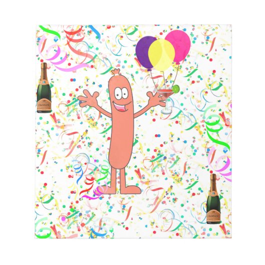 Wurst-Party Notizblock (Vorderseite)