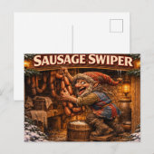 Wurst-Schieber-Weihnachtsmann-Postkarte Postkarte (Vorne/Hinten)