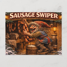 Wurst-Schieber-Weihnachtsmann-Postkarte Postkarte