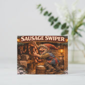 Wurst-Schieber-Weihnachtsmann-Postkarte Postkarte (Stehend Vorderseite)