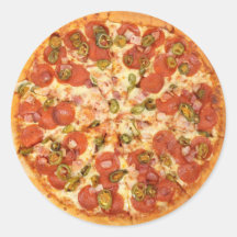 Wurst und grüner Olive Käse Pizza Stickers