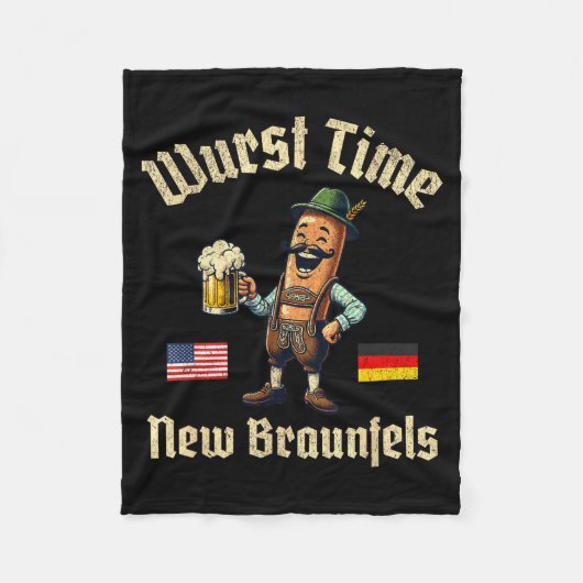 Wurst Zeit Wurst Fest Deutsches Bierfestival New B Fleecedecke (Vorderseite)