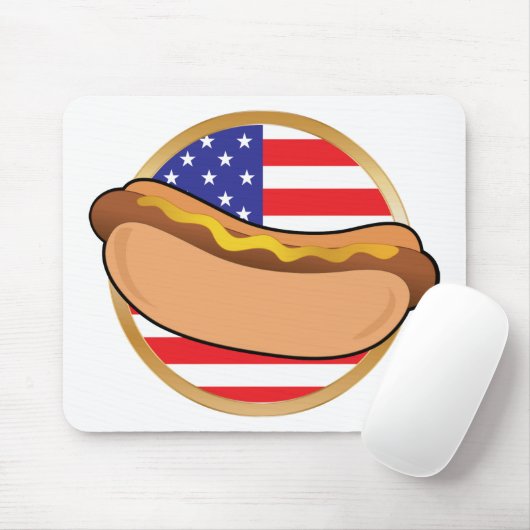 Würstchen-amerikanische Flagge Mousepad (Mit Mouse)