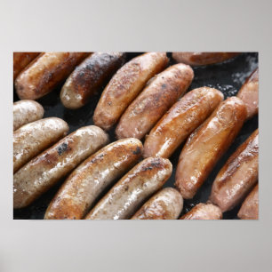 Würstchen auf dem Barbecue Poster