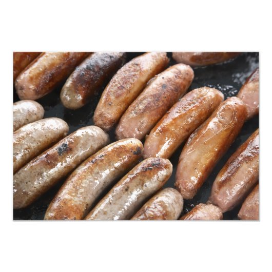 Würstchen auf dem Barbeque Fotodruck (Vorne)