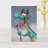 Würstchen auf einer Stock-Karte Karte (Gelbe Blume)