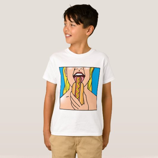 Würstchen Damen-Eating T-Shirt (Vorne ganz)