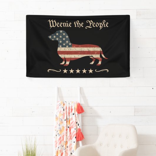 Würstchen Die Menschen Dackel 4. Juli Banner (Insitu)