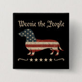 Würstchen Die Menschen Dackel 4. Juli Button (Vorderseite)