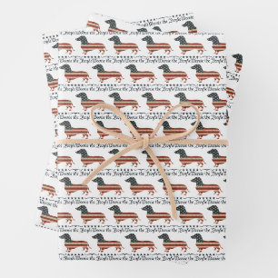 Würstchen Die Menschen Dackel 4. Juli Geschenkpapier Set