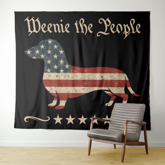 Würstchen Die Menschen Dackel 4. Juli Wandteppich (Beispiel (Horizontal))