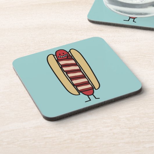 Würstchen eingewickelt im Speck Untersetzer (Linke Seite)