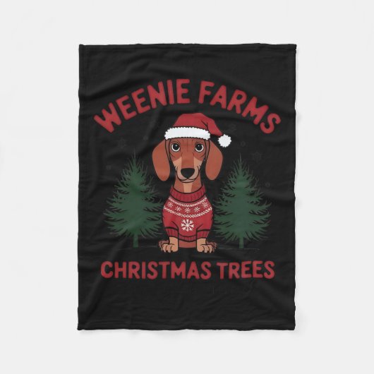 Würstchen Farms Dackel Weihnachtsbaumen Dackel Hun Fleecedecke (Vorderseite)